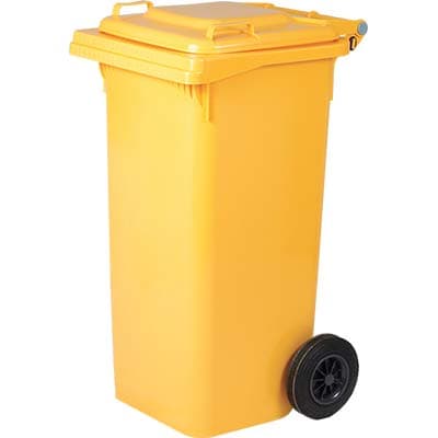 Bidone Quadro Nettezza Urbana con Ruote 120 l 48 CMX57X95H. Giallo Ics - 3