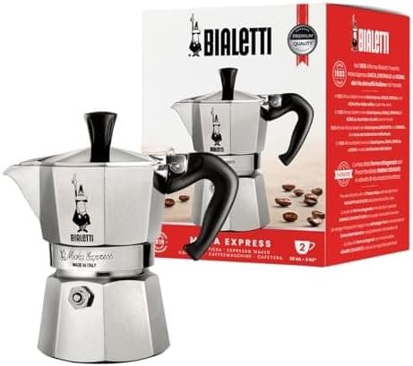 Caffettiera Moka Express Restyling 2 Tazze in Alluminio con Manico - 7