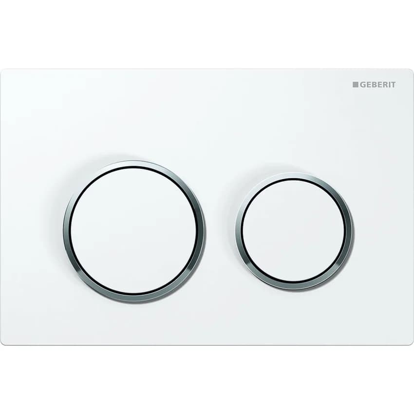 Placca WC di Comando Omega 20 Doppio Tasto Bianca Cromo Geberit - 5