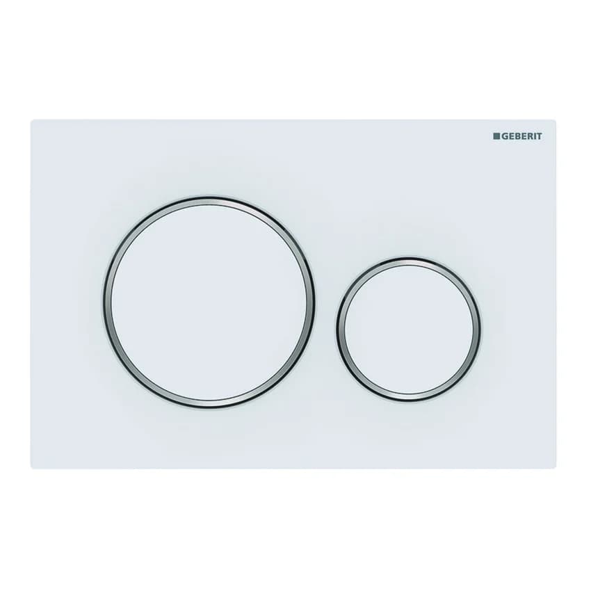 Placca di Comando SIGMA20 Doppio Tasto Bianco Cromo Geberit - 4