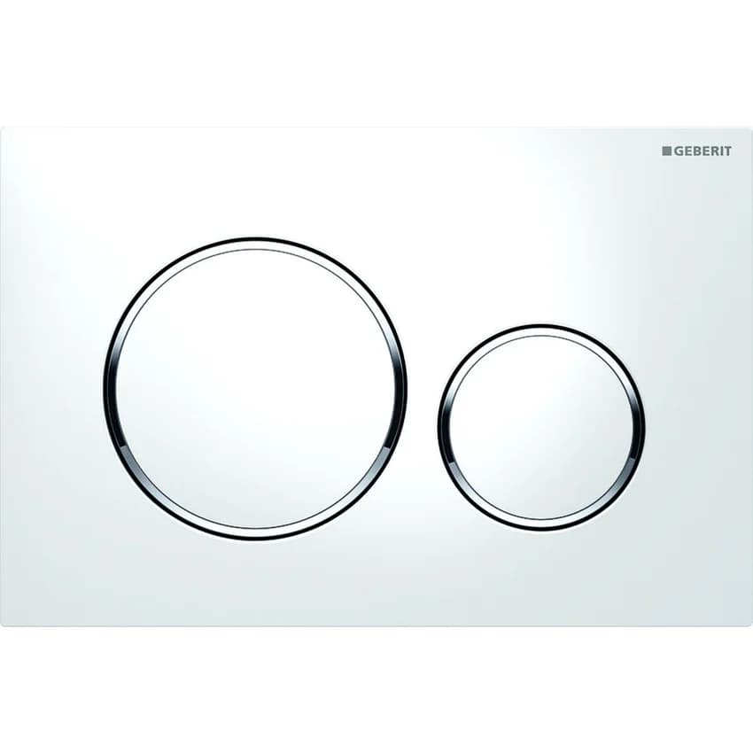 Placca di Comando SIGMA20 Doppio Tasto Bianca Cromo Geberit - 4