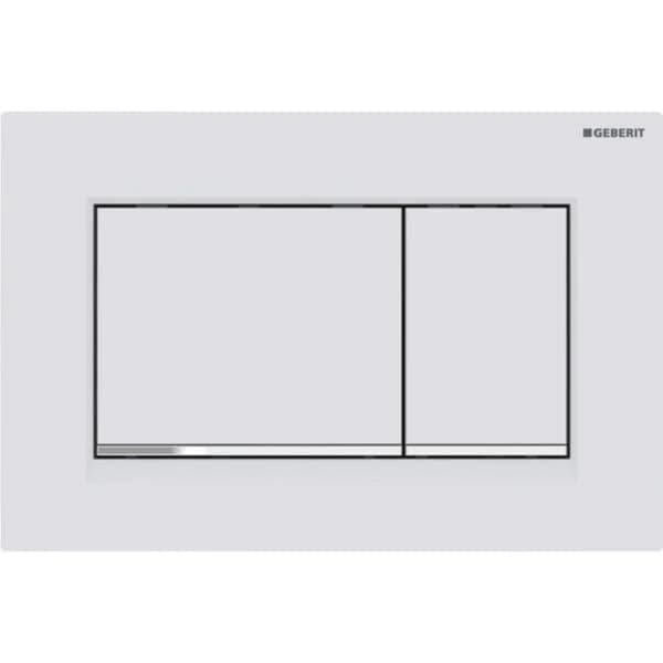 Placca di Comando Sigma 30 Doppio Tasto Bianco Opaco Cromo Lucido Geberit - 3