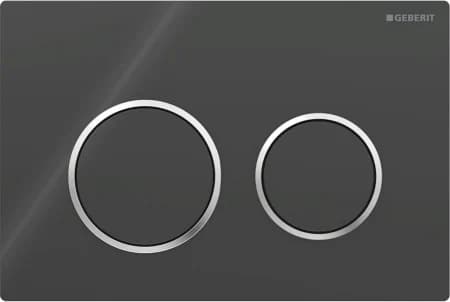 Placca di Comando Omega 20 Doppio Tasto Nero Cromo Lucido Geberit - 4