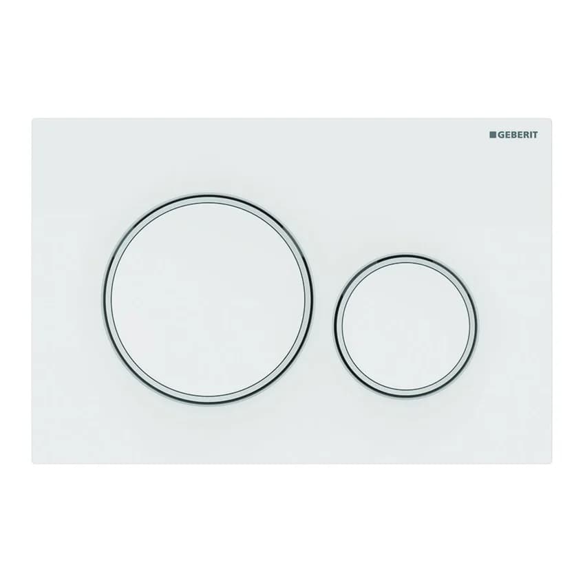 Placca di Comando SIGMA20 Doppio Tasto Biancobianco Opaco Geberit - 4