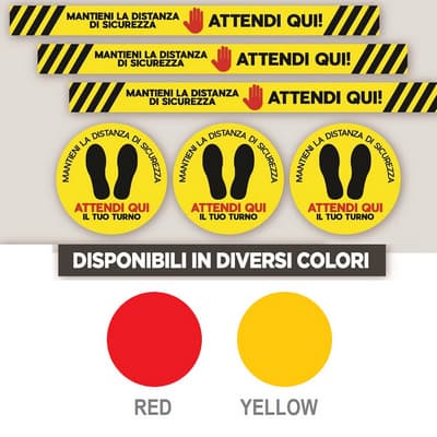 Adesivi Segnaletica da Pavimento Rettangolare Red 100 cm x 8 Senza - 3