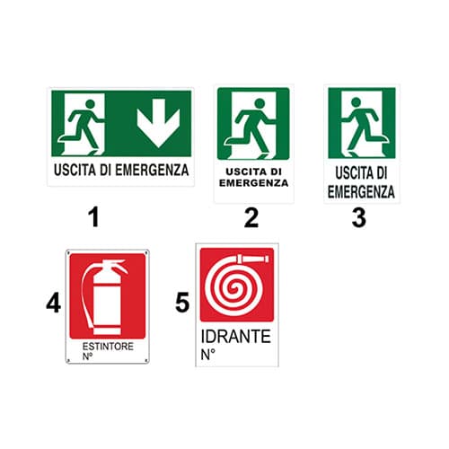 Cartello in Plastica Segnalatori D'emergenza FF 4 Estintore N° - 3