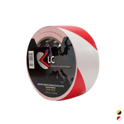 Nastro Adesivo Segnal PVC FF 50 mm x 33 m Rosso Bianco - 3
