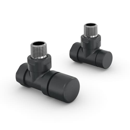 Valvola e Detentore a Squadra Zehnder Design Line ½ Nero - 3