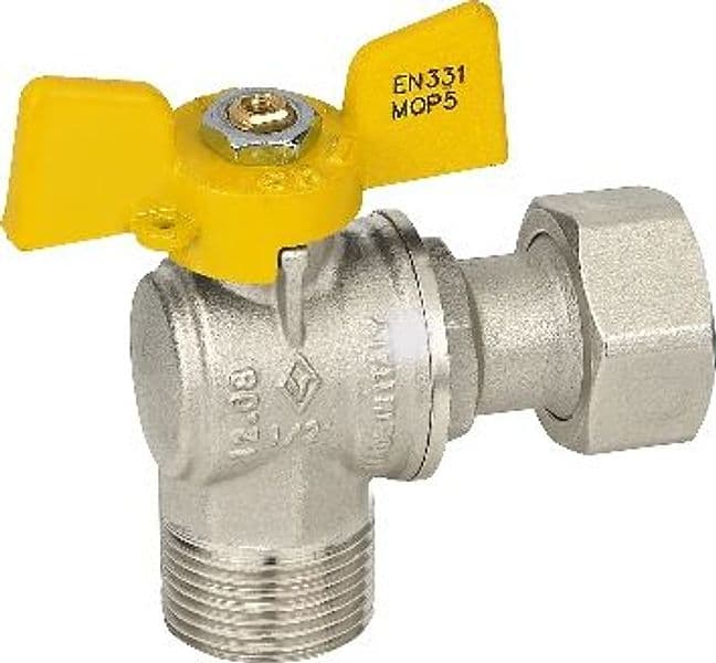 Valvola a Sfera Gas Maschio Dado Mobile Bugat 1/2 x 3/4 DN 15 – Bugatti