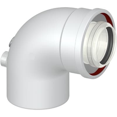 Curva 87 ° Coassiale M F DN 60 a 100 con Prese Analisi Stabi Ø 60 x 100 - 3