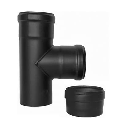 Raccordo a T 90 ° Ffm Pellet Smaltato Dk Ø 80 - 3
