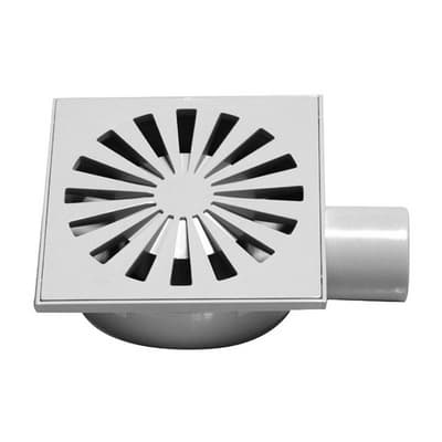 Chiusino Sifonato Grigio in ABS con Griglia Dh Mm 150 x 150 - 3