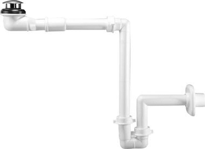 Kit Spazio Bagno Sifone Scarico Salvaspazio per Lavabo + Piletta Bassa - 8
