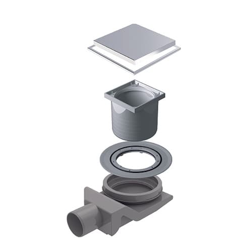 Canalina Scarico Doccia Quadrata Standard Dh 15 x 15 - 2