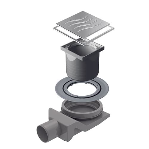 Canalina Scarico Doccia Quadrata Onda Dh 10 x 10 - 3