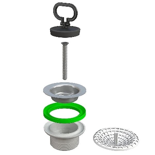 Piletta Scarico Tradizionale Bassa per Lavello Cucina Simplex Bonom 11 x 2 - 2
