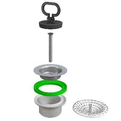 Piletta Scarico Tradizionale Bassa per Lavello Cucina Simplex Bonom 11 x 2 - 2