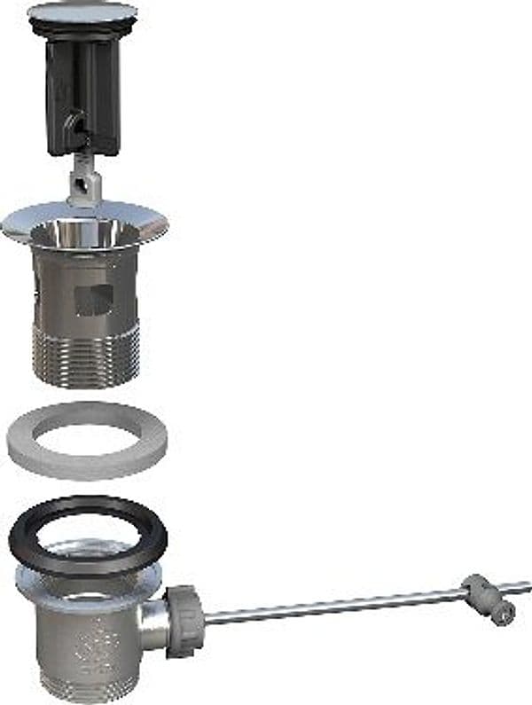Piletta Scarico per Lavabo e Bidet Kinoko Bonom Tappo INOX Ø 36,5 mm - 3
