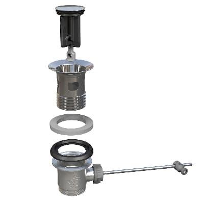 Piletta Scarico per Lavabo e Bidet Kinoko Bonom Tappo INOX Ø 36,5 mm - 3