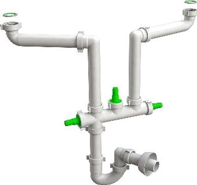 Sifone Scarico Lavello Salva Spazio Space 2 Bonom 11 x 2 - 2