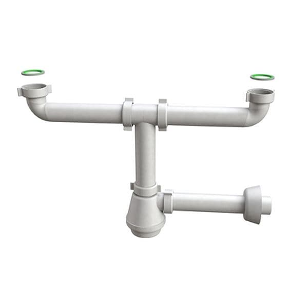 Sifone Scarico per Lavello Fiasca Bonom Attacco Piletta 11 x 2 - 2