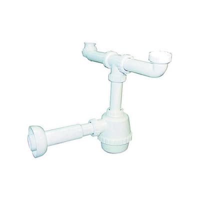 Sifone Scarico PVC 2 Vie S Piletta per Porcellana con Canotto Dh 11 x 4 - 3