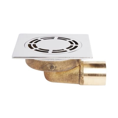 Piletta Scarico Pavimento Quadra Ottone con Griglia Classica Tea Ø 40 - 3