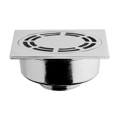 Piletta Scarico Pavimento Ottone con Griglia Quadra Tea 1 ¼ 2 Pezzi - 2