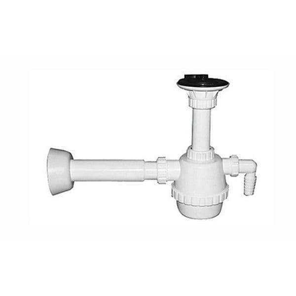 Sifone PVC 1 Via C Piletta e Scarico Lavatrice C Canotto Dh 11 x 4 - 2