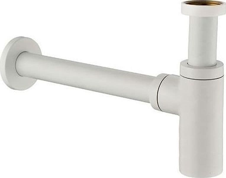 Sifone Scarico D'arredo Tondo 1 4 Bianco Opaco Remer - 2