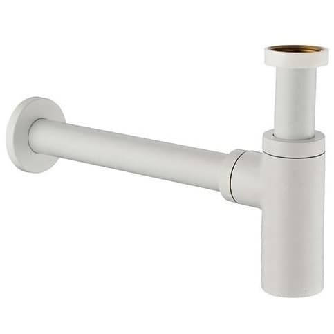 Sifone Scarico D'arredo Tondo 1 4 Bianco Opaco Remer - 2