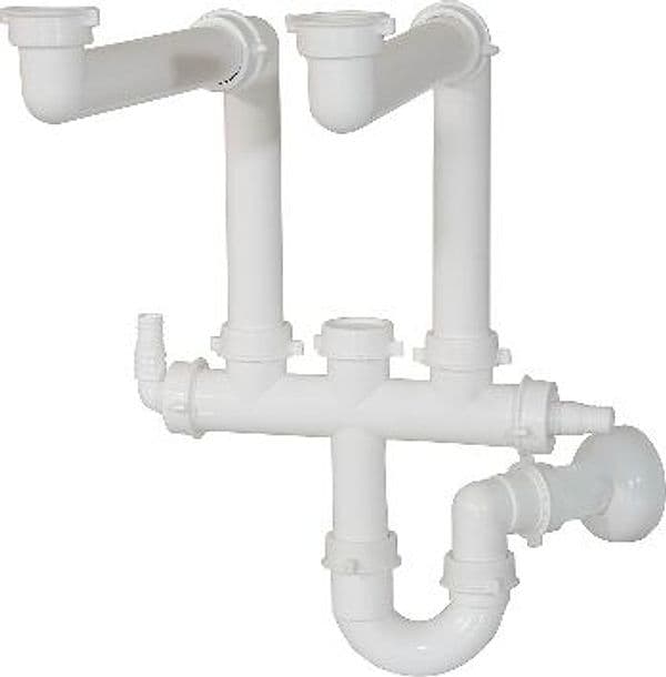 Sifone Scarico Universal 2 Vie Crea Spazio per Lavello Ghidi 11 x 2 - 3