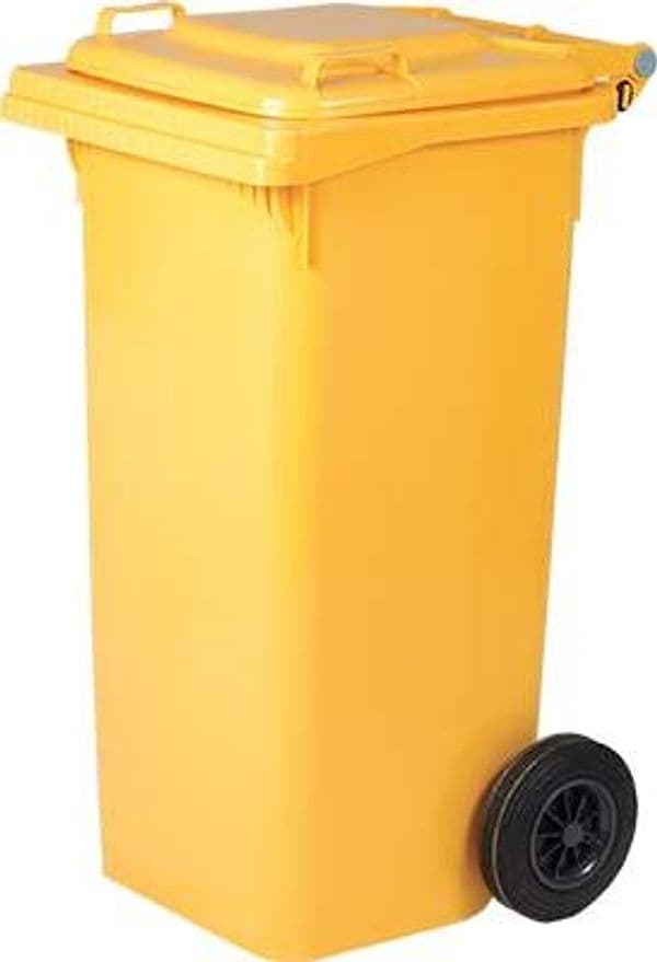 Bidone Quadro Nettezza Urbana con Ruote 120 l 57 CMX47,5X95H. Giallo Xtra - 3