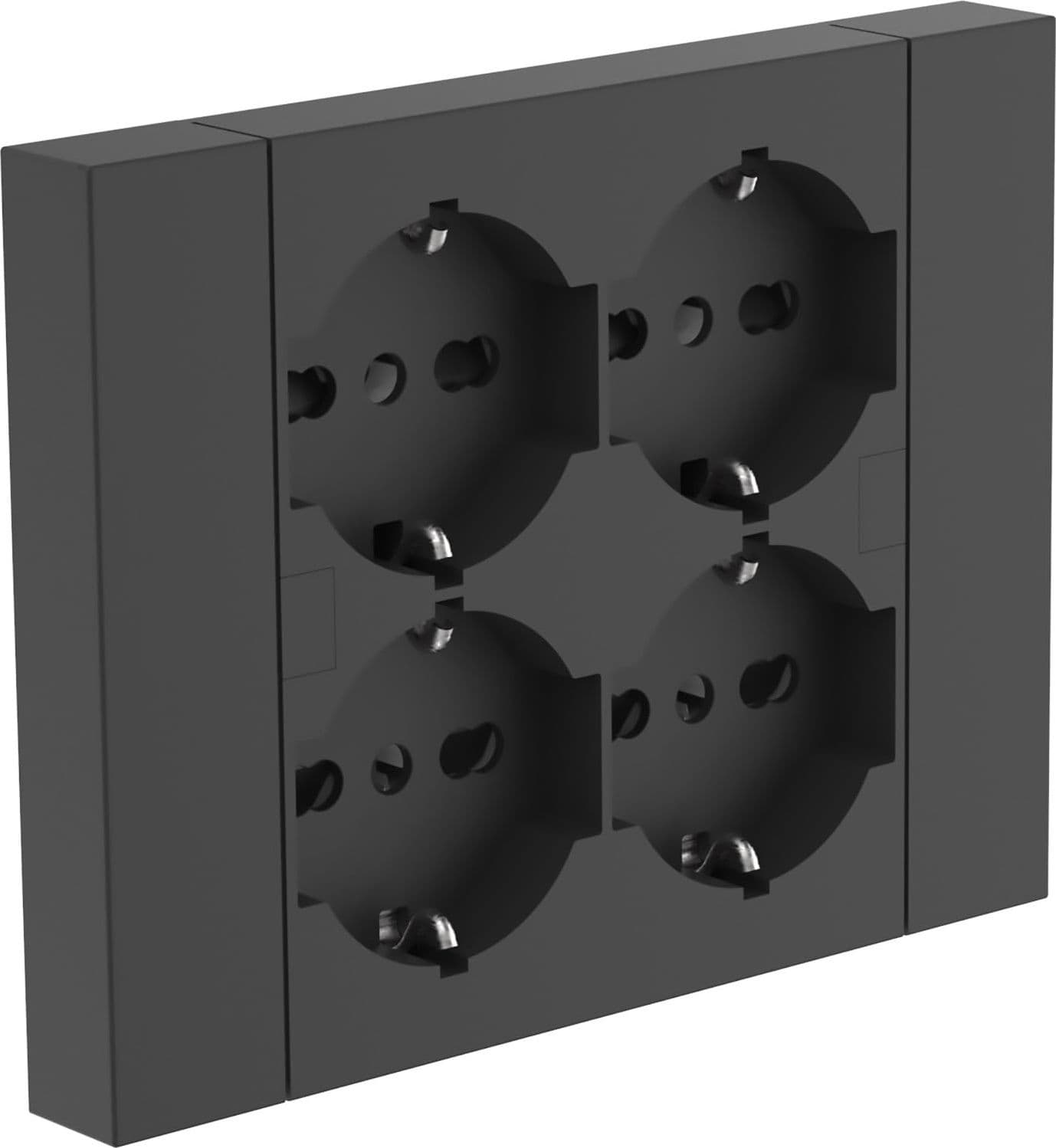 Multripresa da Parete Schuko Quadra Colore Nero Electraline