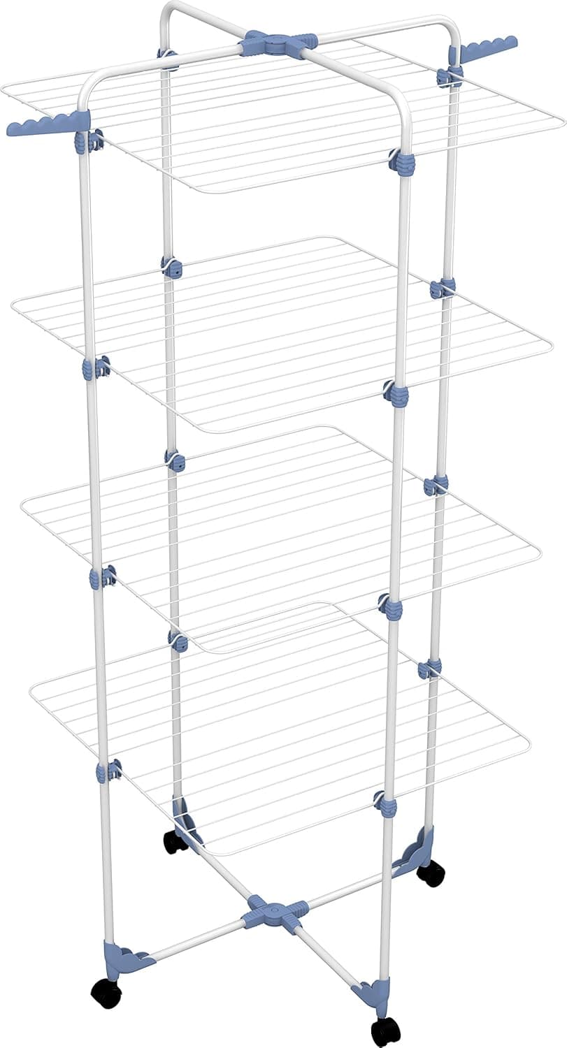 Stendibiancheria Modular 4 a 4 Piani in Acciaio Trattato con Ruote Capacità - 5