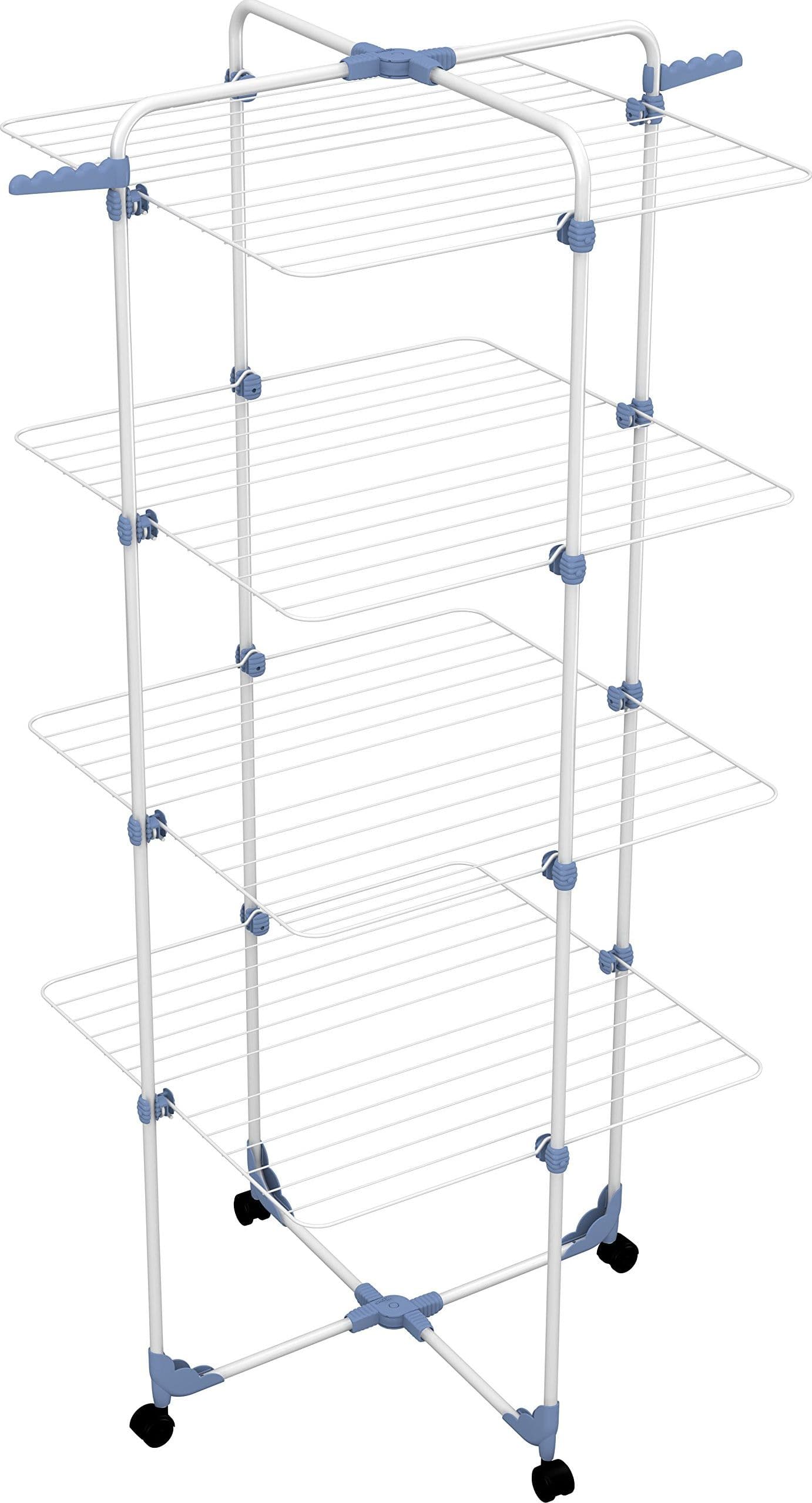 Stendibiancheria Modular 4 a 4 Piani in Acciaio Trattato con Ruote Capacità – Gimi
