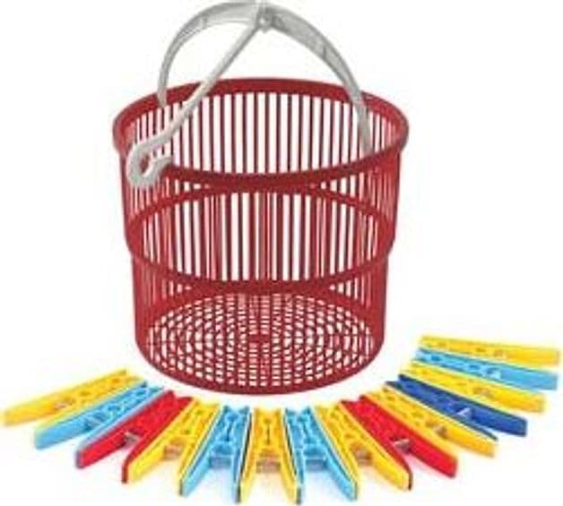 Cestino Magico Portamollette Rosso con 15 Mollette Ts Special Ø 19 8 Pezzi - 3