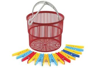 Cestino Magico Portamollette Rosso con 15 Mollette Ts Special Ø 19 8 Pezzi - 3