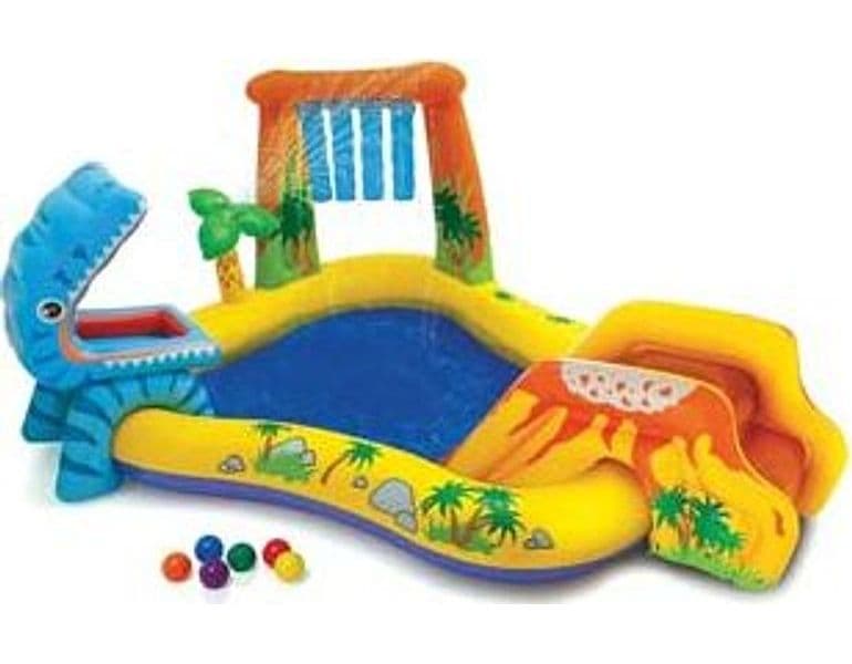 Piscina Gonfiabile Rettangolare Gioco Dinosauro +3 Anni 249 CMX191X109H - 5