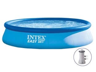 Piscina Easy Set Rotonda Autoportante C Pompa Filtro 396 CMX84H. Capacità - 5