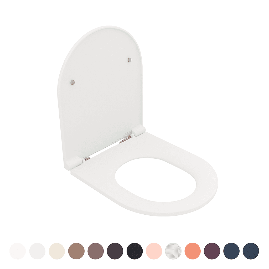 Sedile WC Soft Close Infinity per Sospeso Bianco Opaco Coprivaso Copriwater - 3