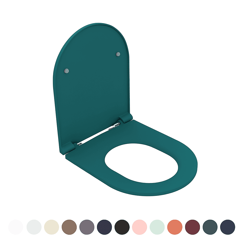 Sedile WC Soft Close Infinity per Filomuro Verde Petrolio Opaco Coprivaso - 3