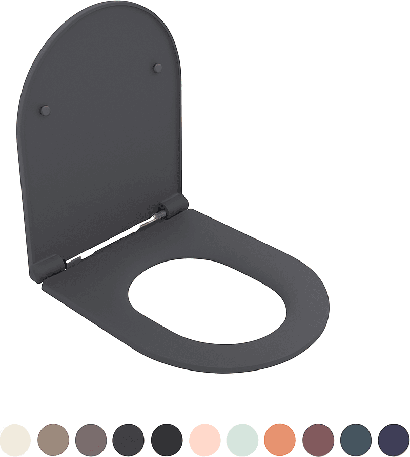 Sedile WC Soft Close Infinity per Sospeso Antracite Opaco Coprivaso - 3