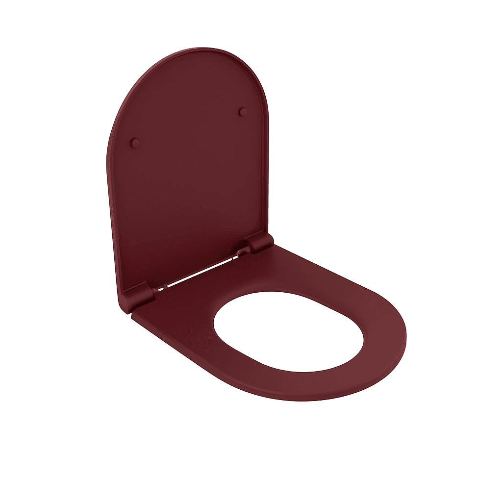 Sedile WC Soft Close Infinity per Sospeso Bordeaux Opaco Coprivaso - 3