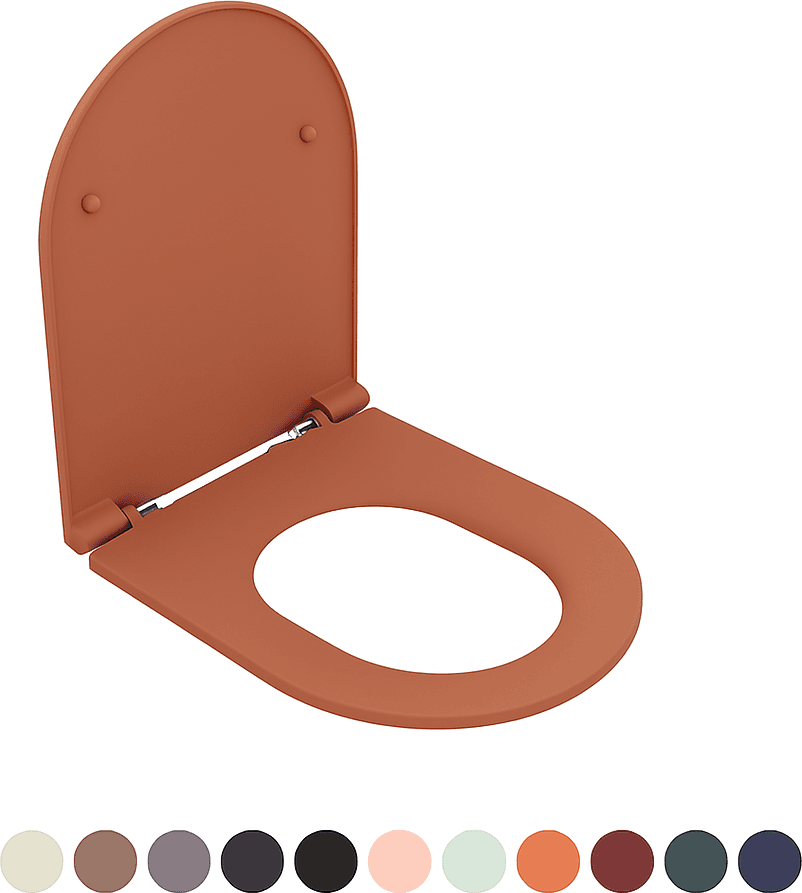 Sedile WC Soft Close Infinity per Sospeso Terracotta Opaco Coprivaso - 3