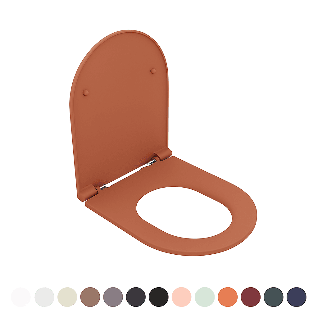 Sedile WC Soft Close Infinity per Sospeso Terracotta Opaco Coprivaso - 3