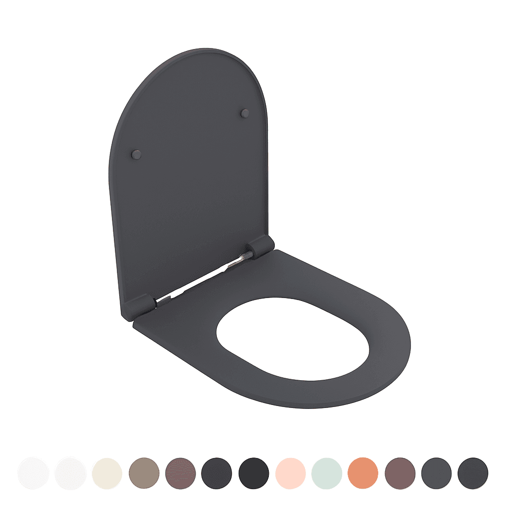 Sedile WC Soft Close Infinity per Filomuro Antracite Opaco Coprivaso - 3