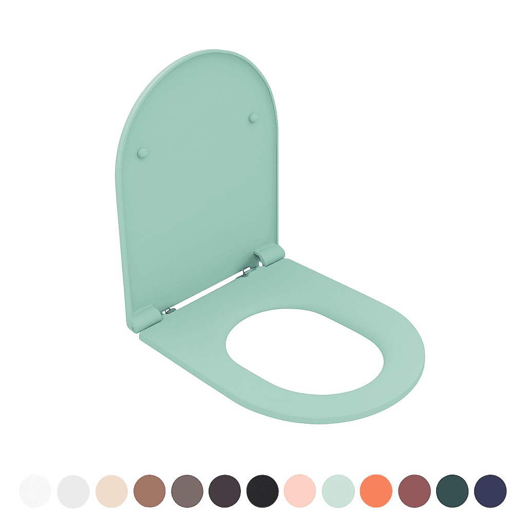 Sedile WC Soft Close Infinity per Filomuro Menta Opaco Coprivaso Copriwater - 3