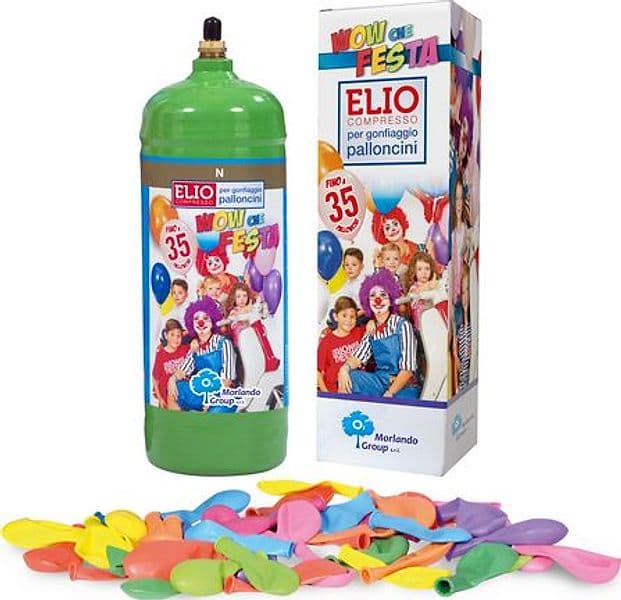 Bombola Elio con Palloncini Kit Party 1,0 L 18 Palloncini Senza - 3