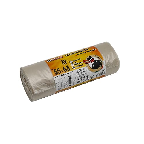 20 Pezzi Sacchi Spazzatura Lega e Chiudi C Trasparente 55 cm x 65 Senza - 3